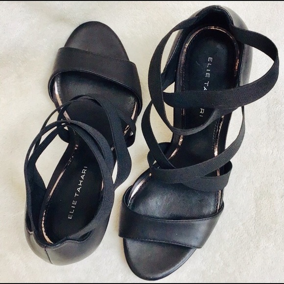 TAHARI Leather Heels in Black NEW - Picture 5 of 6